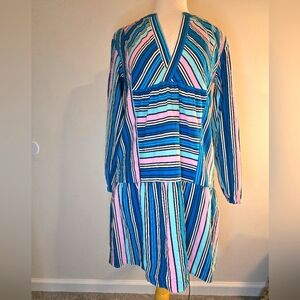 Marie Oliver Capri Sundress Saks Fifth Avenue EUC Size Med Silk Linen & Cotton